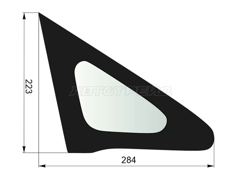 Стекло форточки (Цвет зеленый) Nissan Tiida 04-14  / Tiida Latio 04-12  / Versa 06-12 (XYG: TIIDA-5HBK FV/RH/X)