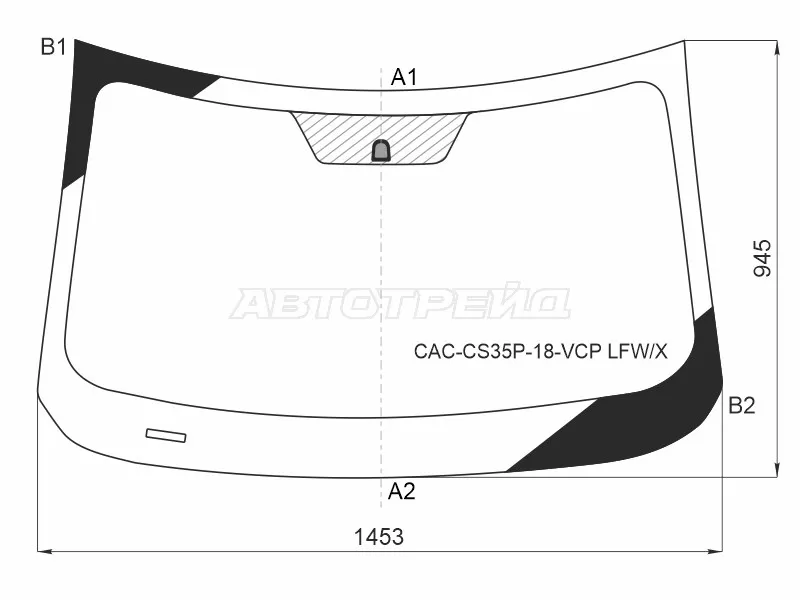 Стекло лобовое CHANGAN CS35 PLUS 18- (XYG: CAC-CS35P-18-VCP LFW/X)
