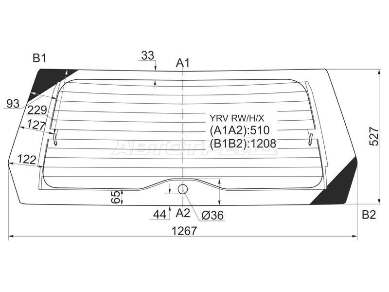 Стекло заднее (Цвет зеленый / Обогрев) Daihatsu YRV 00-05 (XYG: YRV RW/H/X)