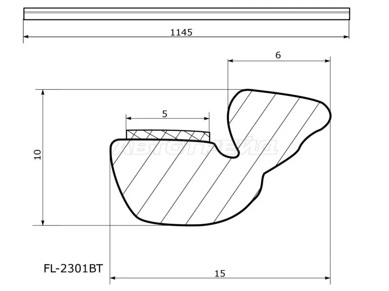 Молдинг лобового стекла (Сверху) Audi A4 08-15  / S4 08-16 (FLEXLINE: FL-2301BT)