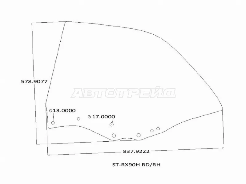 Стекло боковое опускное (Сзади / Справа / Цвет зеленый) Toyota Mark II (X90) 92-96 (SAT: SPG-RX90H RD/RH)