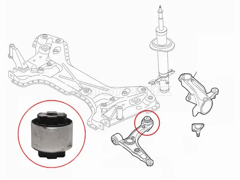 Сайлентблок переденго рычага задний FIAT DUCATO 06-14 /CITROEN JUMPER 06-14 /PEUGEOT BOXER 06-14 (SAT: ST-1352227080-BU2)
