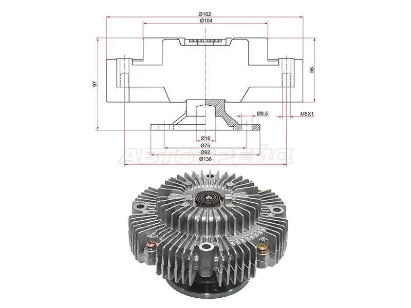 Вискомуфта TOYOTA LAND CRUISER 200 2UZFE 07- (NPW: T-166F)