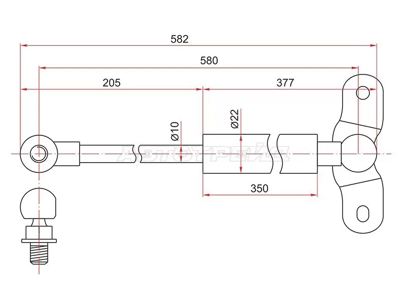 Амортизатор крышки багажника Honda Odyssey 98-04 (SAT: ST-04746-S3N-000)