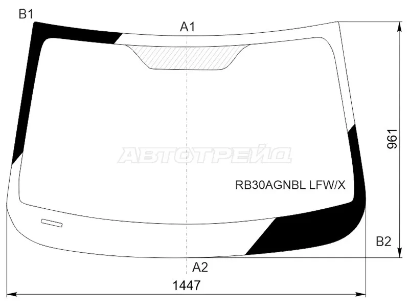 Стекло лобовое (до 2017) Changan CS35 13-20 (XYG: RB30AGNBL LFW/X)