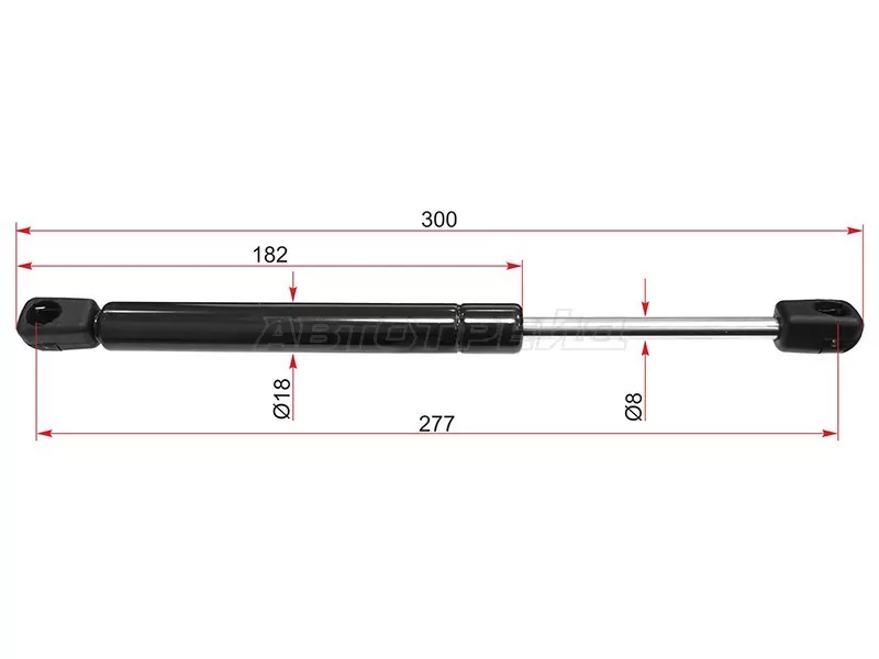 Амортизатор крышки багажника Audi A4 94-01  / Volkswagen Jetta 98-05  / Passat 96-00  / Audi TT 98-06  / Skoda Fabia 99-08  / Volkswagen Bora 98-05 (SAT: ST-6Y5827550A)
