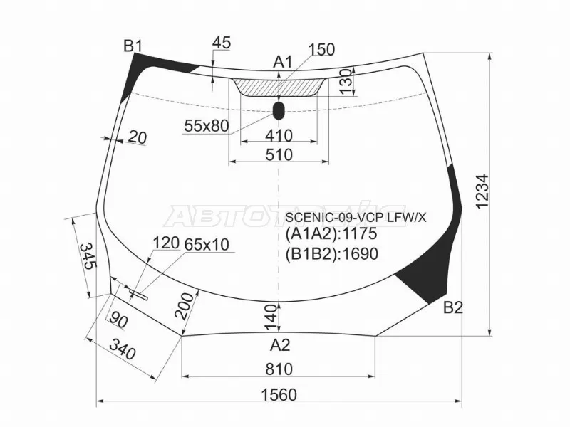 Стекло лобовое Renault Grand Scenic 09-16  / Scenic 09-15 (XYG: SCENIC-09-VCP LFW/X)