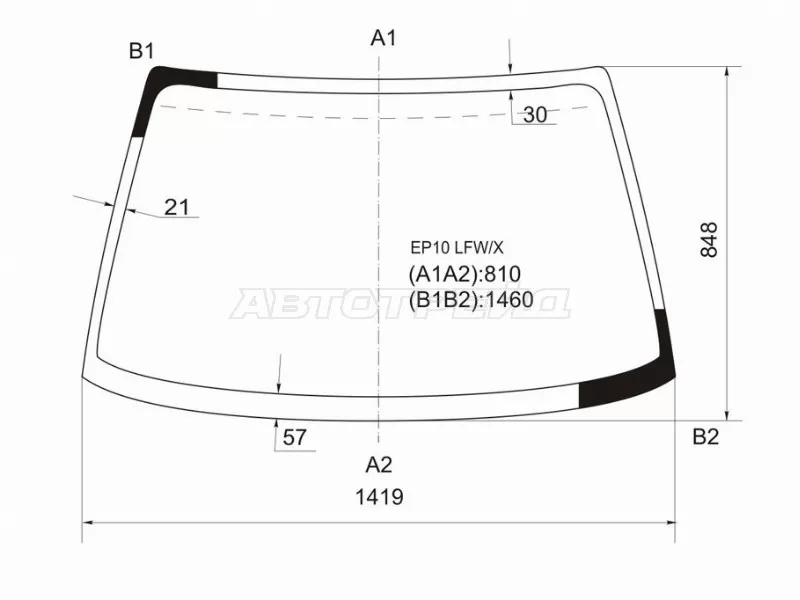 Стекло лобовое Nissan Primera 90-96 (XYG: EP10 LFW/X)