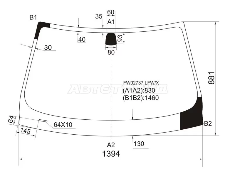 Стекло лобовое BMW 3-Series 05-14 (XYG: FW02737 LFW/X)