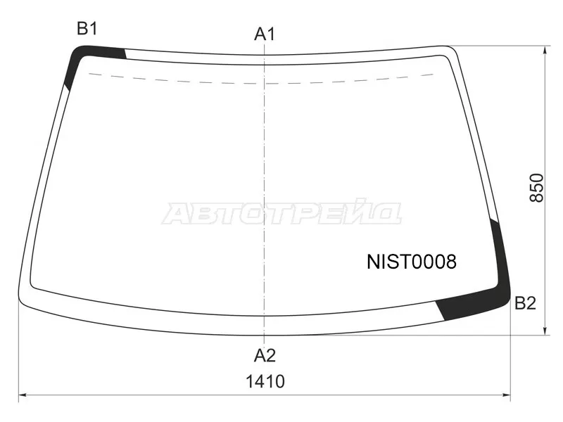 Стекло лобовое Nissan Almera 95-00  / Sunny 93-99  / Pulsar 95-00  / Sunny Asia 93-99 (KMK: NIST0008)