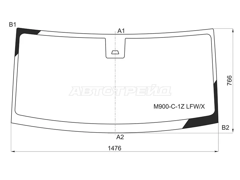Стекло лобовое (Камера) Daihatsu Thor 16-20  / Subaru Justy 16-  / Toyota Roomy 16-20  / Tank 16-20 (XYG: M900-C-1Z LFW/X)