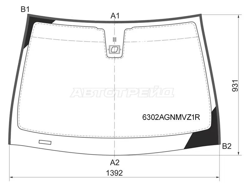 Стекло лобовое (Датчик дождя / Молдинг) Opel Astra 04-13  / Astra Family 11-14 (FUYAO: 6302AGNMVZ1R)