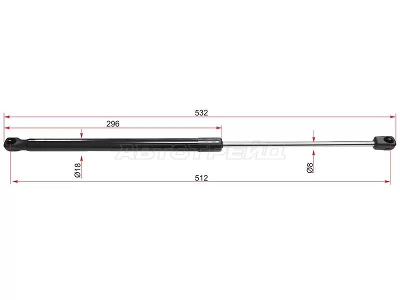 Амортизатор крышки багажника Ford EcoSport 14-23 (SAT: ST-1854922)