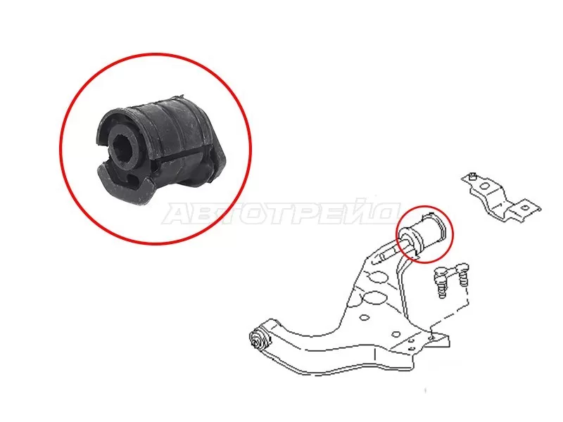 Сайлентблок переднего нижнего рычага задний NISSAN TERRANO /PATHFINDER /ELGRAND /INFINITY QX4 96-03 (SAT: ST-54570-0W000)