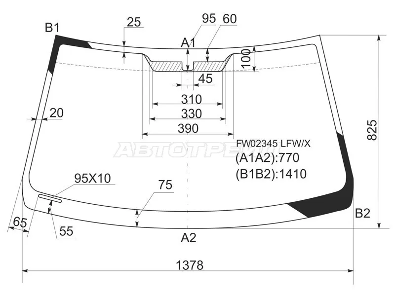 Стекло лобовое Lexus IS 98-05  / Toyota Altezza 98-05 (XYG: FW02345 LFW/X)