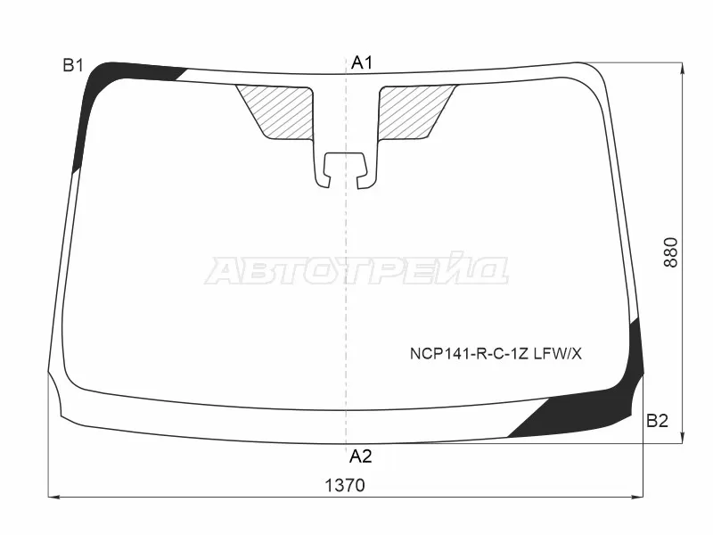 Стекло лобовое (Камера) Toyota Porte 12-20  / Spade 12-20 (XYG: NCP141-R-C-1Z LFW/X)
