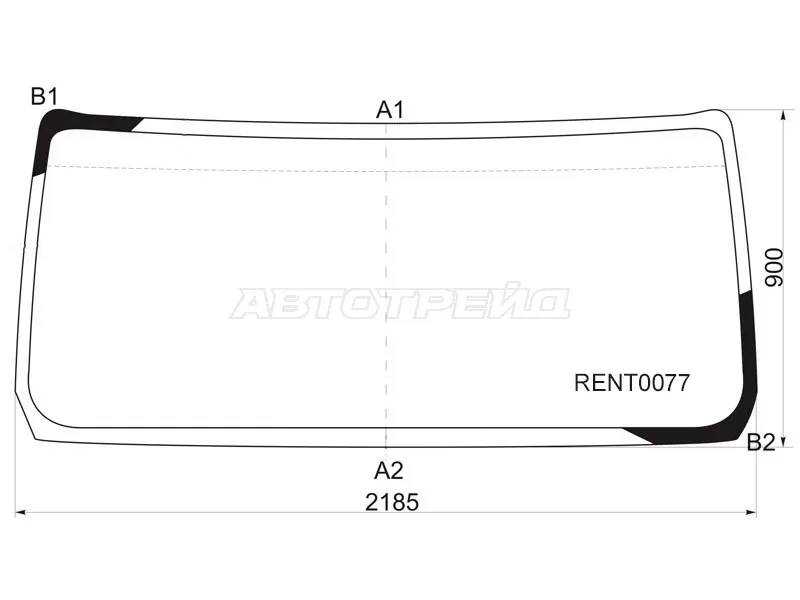 Стекло лобовое Renault Kerax 96-14  / Volvo FE 06-13 (KMK: RENT0077)