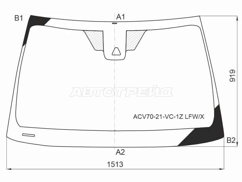 Стекло лобовое (Камера) Toyota Camry UAE /USA 20- (XYG: ACV70-21-VC-1Z LFW/X)