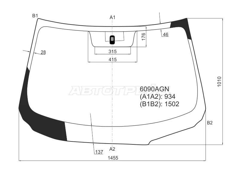 Стекло лобовое Nissan Almera 12-19 (AGC: 6090AGN)