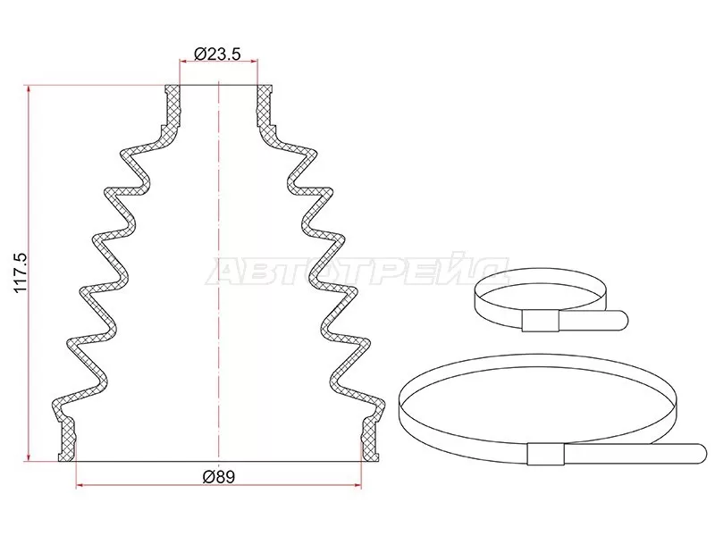 Пыльник ШРУСа наружный TOYOTA CAMRY ACV4# 06-09 /RAV4 ACA2# 2AZFE 03-05 /IPSUM ACM2# 01-09 /HONDA ACCORD CU 02-08 (SAT: C-1925)