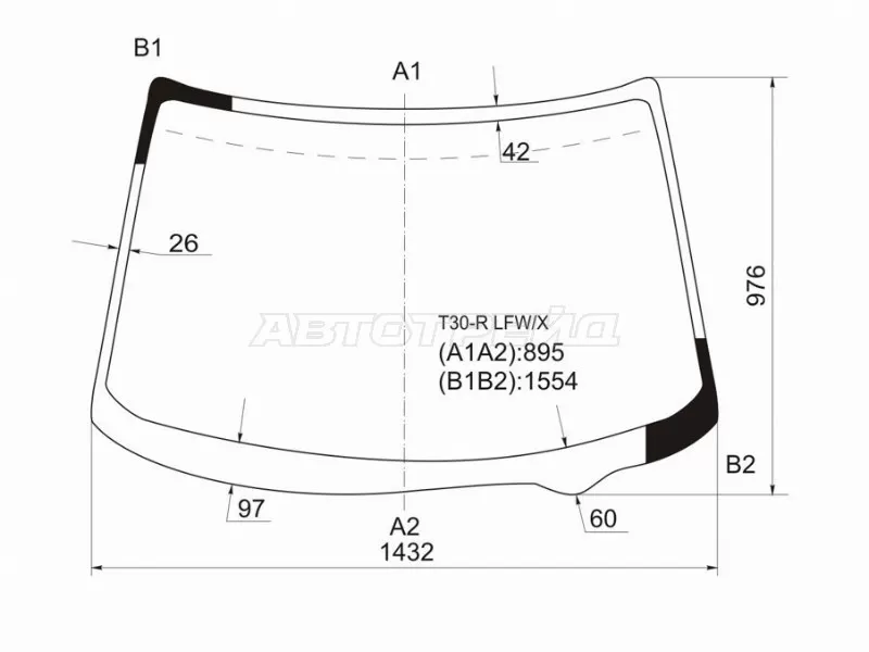 Стекло лобовое Nissan X-Trail 00-07 (XYG: T30-R LFW/X)
