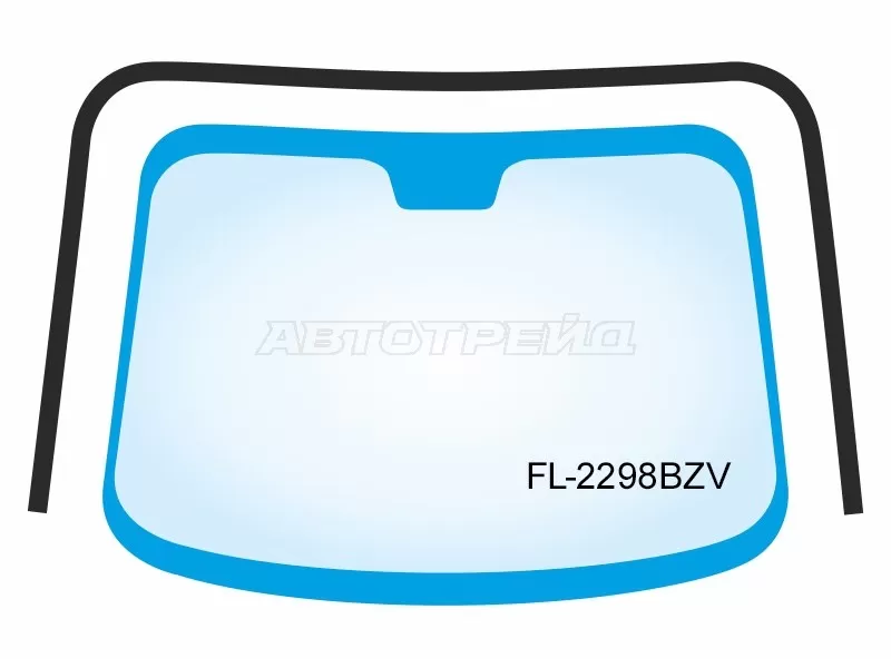 Молдинг лобового стекла (П-образный) Toyota Corolla (E120) 00-07  / Fielder (E120) 00-06  / Corolla (E120) 00-07  / Lifan Solano 10-16  / Toyota Allex 01-06 (FLEXLINE: FL-2298BZV)