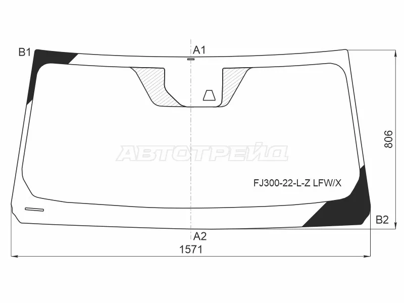 Стекло лобовое (Камера) Toyota Land Cruiser (J300) 21- (XYG: FJ300-22-L-Z LFW/X)