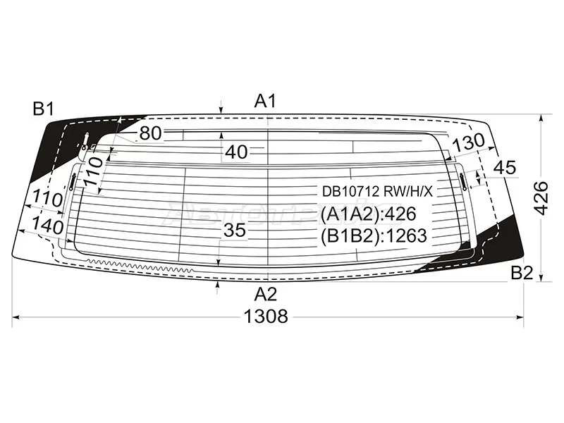 Стекло заднее (Цвет зеленый / Обогрев / Антенна / 5D WGN) Chrysler 300C 04-11  / Dodge Magnum 03-08 (XYG: DB10712 RW/H/X)