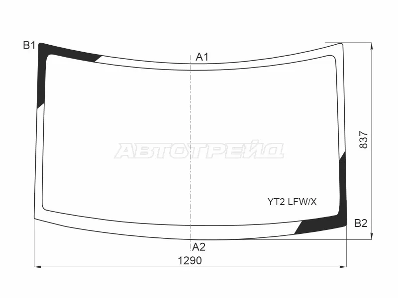 Стекло лобовое Nissan Roox 09-13  / Suzuki Palette 08-13 (XYG: YT2 LFW/X)