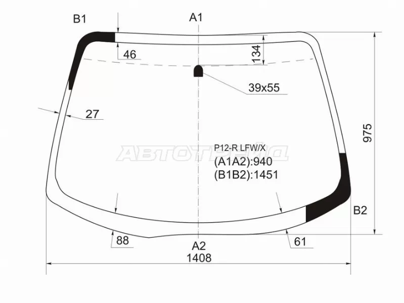 Стекло лобовое Nissan Primera 01-08 (XYG: P12-R LFW/X)