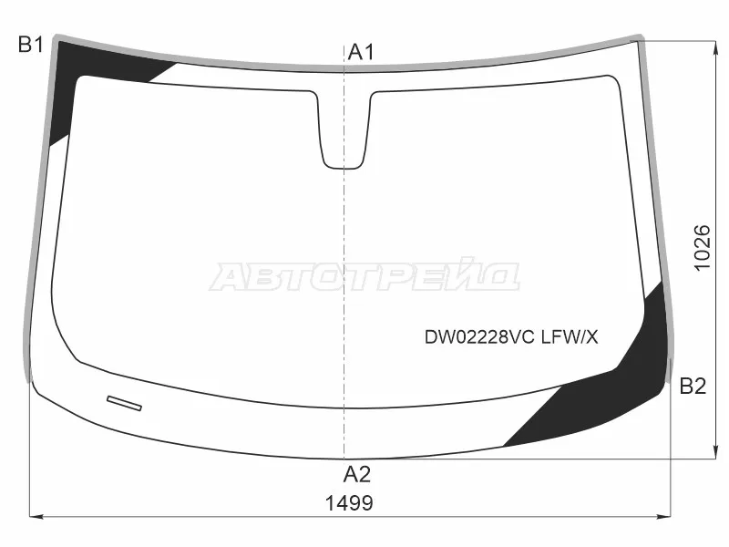 Стекло лобовое (Молдинг / 4D SED) Chevrolet Malibu 15- (XYG: DW02228-VC LFW/X)