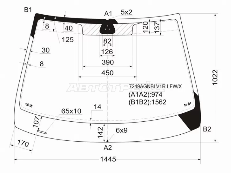 Стекло лобовое Renault Laguna 00-08 (XYG: 7249AGNBLV1R LFW/X)