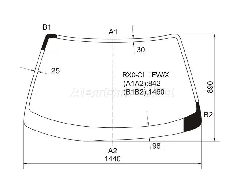 Стекло лобовое Toyota Mark II (X100) 96-00  / Chaser (X100) 96-01 (XYG: RXO-CL LFW/X)