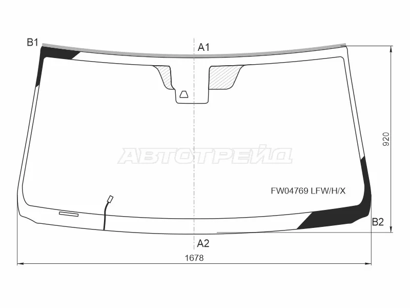 Стекло лобовое (Обогрев щеток / Камера) Toyota Tundra 13-22 (XYG: FW04769 LFW/H/X)