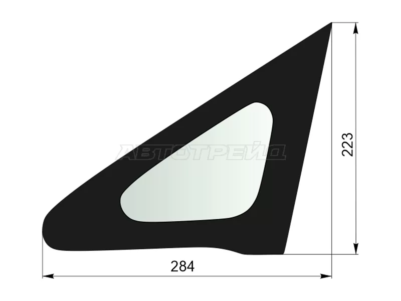Стекло форточки (Цвет зеленый) Nissan Tiida 04-14  / Tiida Latio 04-12  / Versa 06-12 (XYG: TIIDA-5HBK FV/LH/X)