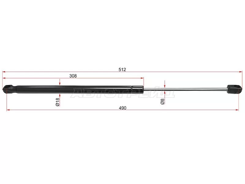 Амортизатор крышки багажника Citroen C4 10- (SAT: ST-9800717680)