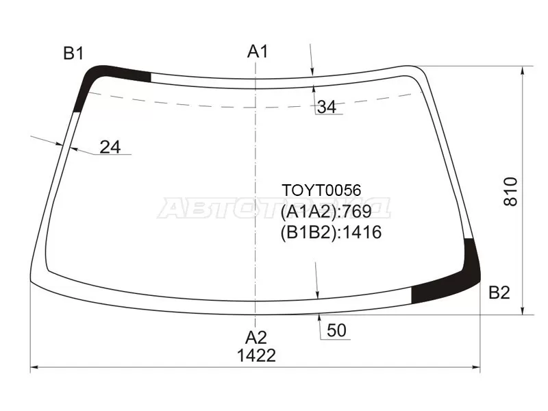 Стекло лобовое Toyota Corolla (E100) 91-02  / Sprinter 93-02 (KMK: TOYT0056)