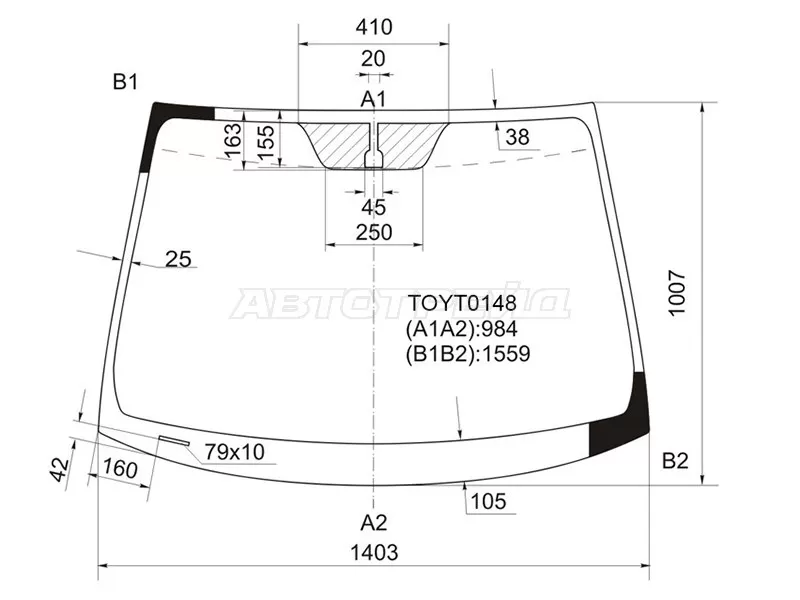 Стекло лобовое Toyota Prius (NHW20) 03-11 (KMK: TOYT0148)
