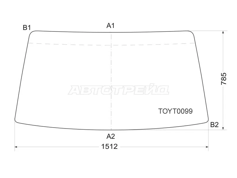 Стекло лобовое Toyota Hiace 89-04  / Regius Ace 99-04 (KMK: TOYT0099)