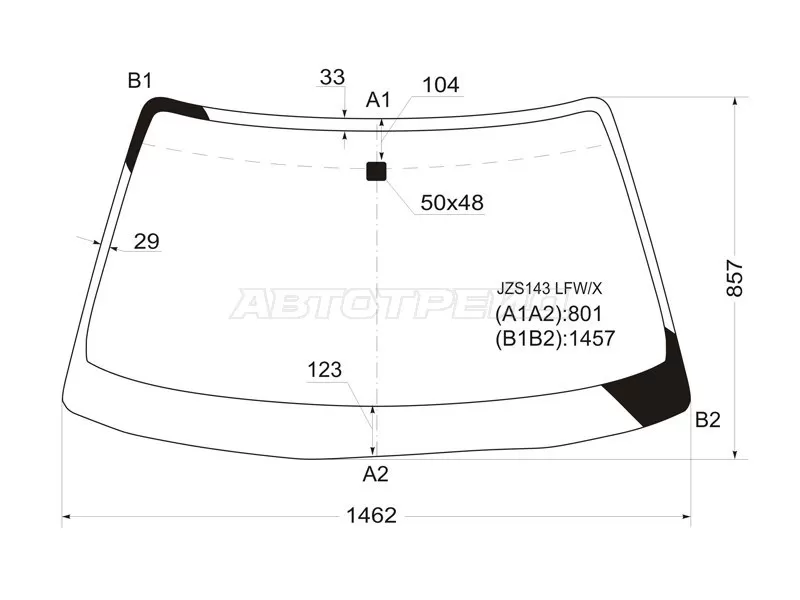 Стекло лобовое Toyota Crown 91-95 (XYG: JZS143 LFW/X)