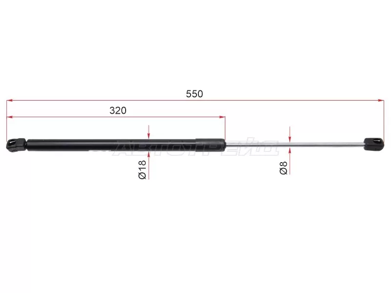 Амортизатор крышки багажника Audi A3 03-13  / RS3 11-12  / S3 08-12 (SAT: ST-8P4827552B)