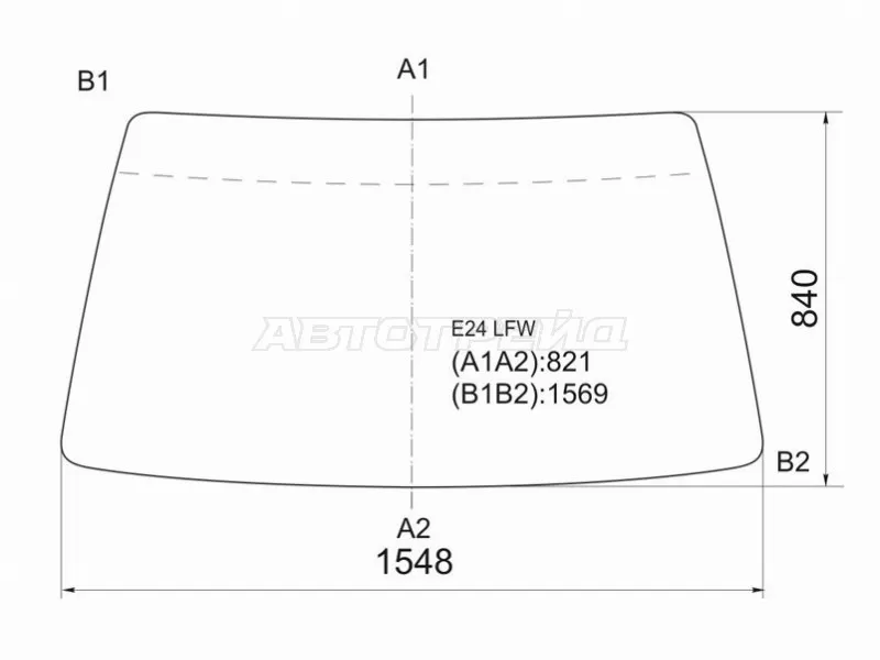 Стекло лобовое Nissan Caravan 86-01  / Urvan 86-01 (XYG: E24 LFW)