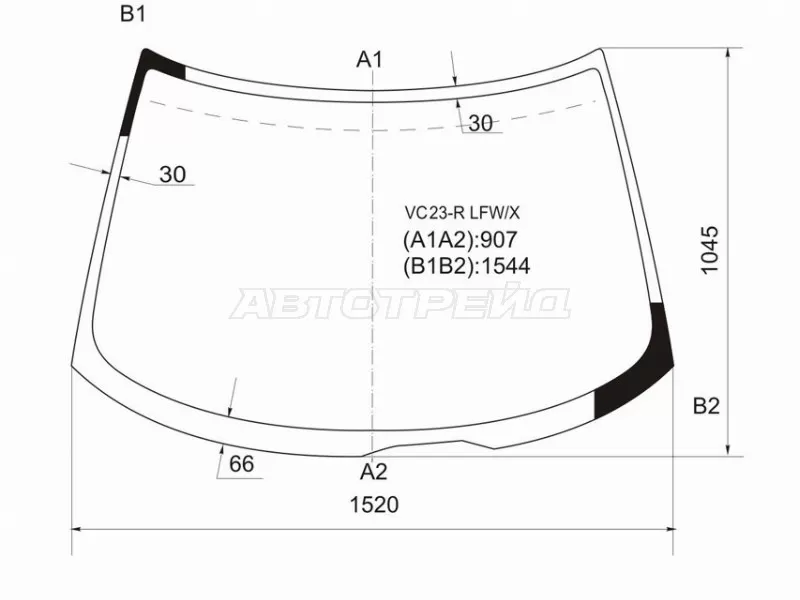 Стекло лобовое Nissan Serena 91-01 (XYG: VC23-R LFW/X)
