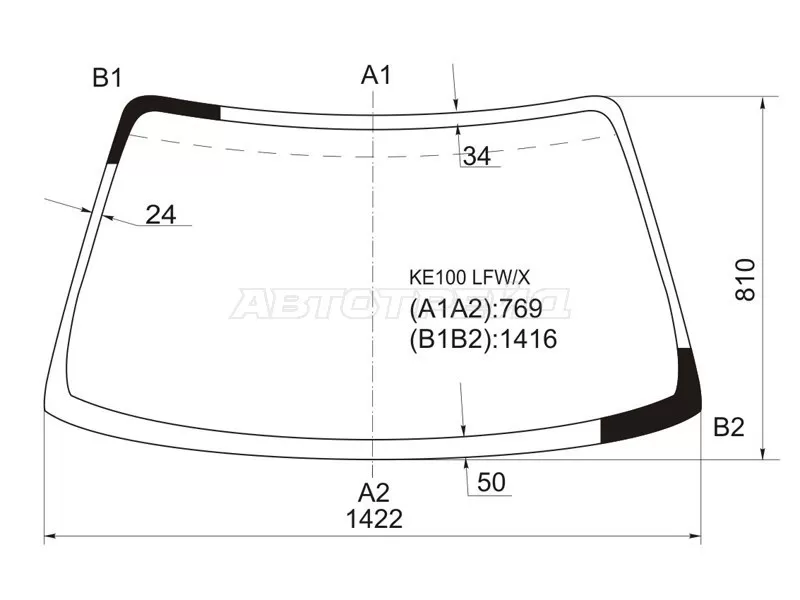 Стекло лобовое Toyota Corolla (E100) 91-02  / Sprinter 93-02 (XYG: KE100 LFW/X)