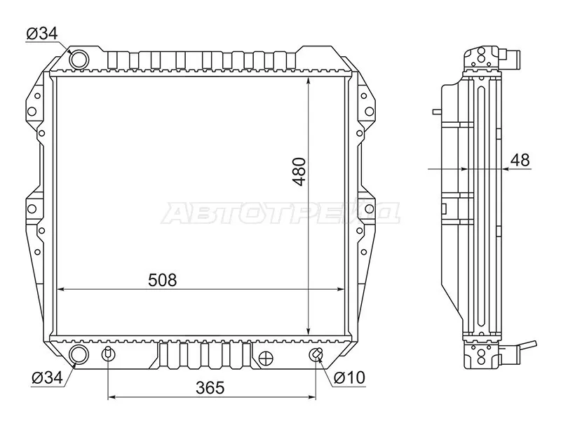 Радиатор Toyota Land Cruiser Prado (J70) 87-96 (SAT: TY0009-LJ78)