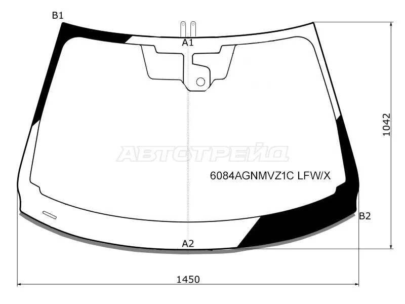 Стекло лобовое (Датчик дождя / Молдинг) Nissan Qashqai 13-19  / Rogue Sport 17-19 (XYG: 6084AGNMVZ1C LFW/X)