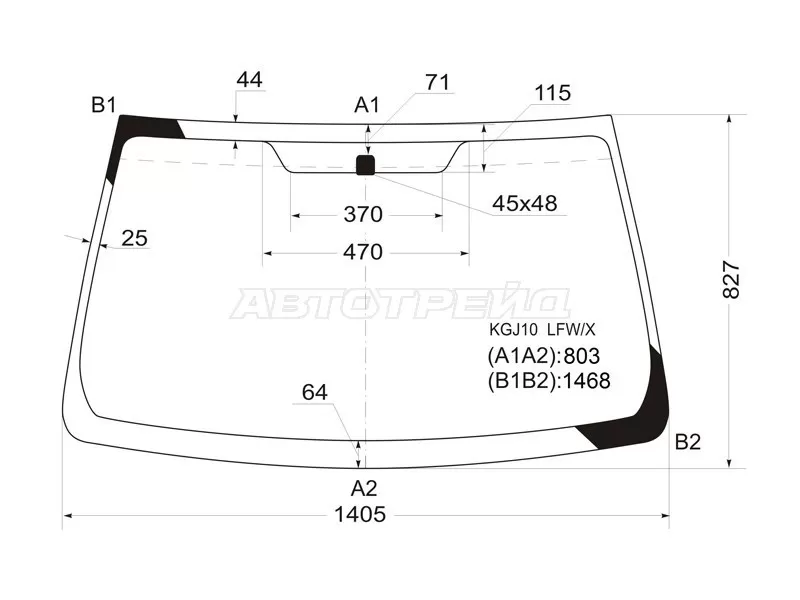 Стекло лобовое Toyota iQ 08-16 (XYG: KGJ10 LFW/X)