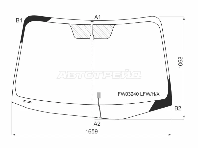 Стекло лобовое (Обогрев щеток) Toyota Sienna 10-20 (XYG: FW03240 LFW/H/X)
