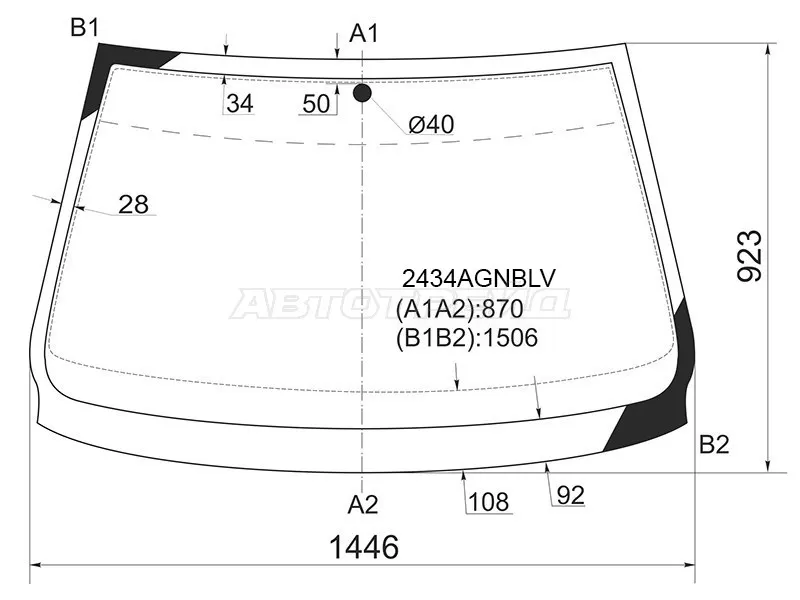 Стекло лобовое BMW 5-Series 95-04 (FUYAO: 2434AGNBLV)