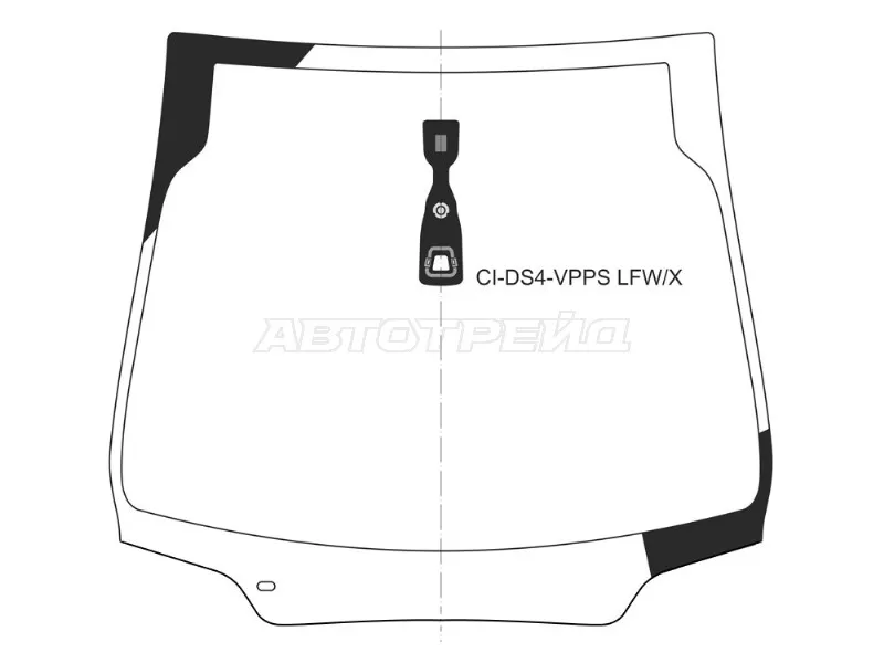 Стекло лобовое (Датчик дождя) Citroen DS4 12-16 (XYG: CI-DS4-VPPS LFW/X)